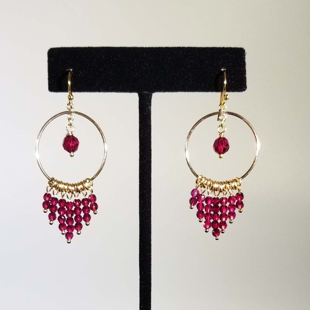 Gold Filled Opened Circle Multi Strand Earrings - image 2